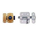 Ifam B6/50 (025360) - Verrou de sécurité pour porte système d'ouverture bouton/clé, levier de 110 mm et 2 tours, 5 clés à points de sécurité & Abus SRR35W 59674 Targette 35 mm Blanc