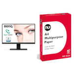 BenQ GW2780 27 Inch 1080p Eye Care LED IPS Monitor, Anti-Glare, HDMI, B.I. Sensor for Home Office - Black & NU: Multi-Purpose Printer Paper, White, 500 Sheets