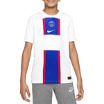 NIKE Unisex Kids Psg Dri Fit Stadium 3r T Shirt, White/Old Royal/White, 15 Years UK