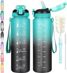 1L Water Bottle with Straw,Water Bottle Dishwasher Safe,Leak-Proof Sports Drinks