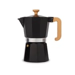 La Cafetiere Espresso Maker 6 Cup Black Wood Handle