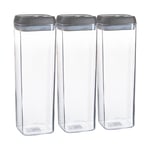 Flip Lock Plastic Food Storage Containers 1.9 Litre Pack of 3