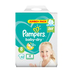 Pampers Baby Dry Size 8 Nappies - 52 Nappies