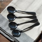 Viners Set of 4 Small Tea Spoons Dark Grey Stainless Steel Cutlery with Gift Box