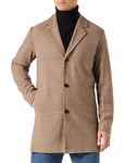 JACK&JONES Men's JJTOMMY Wool Coat Jacket, Crockery/Detail:Check, L