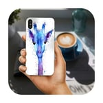 Mobile Phone Cases Bags for iPhone X XR XS 11 Pro Max 10 7 6 6s 8 Plus 4 4S 5 5S SE 5C Coque Watercolor Giraffe Friendship-image 8-For iphone XR