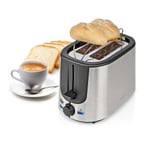 Steel 2 Slice Wide Slot Toaster Very Fast Quick Toast Defrost Reheat Function