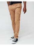 Jack & Jones Marco Joe Slim Fit Cargo Trousers - Brown, Brown, Size 30, Inside Leg Short, Men