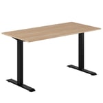 Fast skrivbord, svart stativ, urban oak 160x80