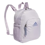adidas Unisex's Linear Mini Backpack Small Travel Bag, Silver Dawn Grey/Silver Violet Purple, One Size