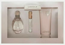 Lovely by Sarah Jessica Parker 3 Piece Perfume Body Lotion Gift Set SJP NEW
