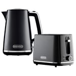 Stirling Jug Kettle and 2 Slice Toaster Set 3KW Fast Boil 1.7L Black