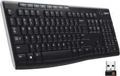 Logitech K270 Wireless Keyboard for Windows, 2.4 GHz Wireless, Full-Size, Numbe