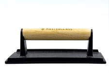 MasterClass Presse à grillades en fonte, poids à steak robuste avec poignée en bois, presse à burger, accessoire pour poêle à grillades et barbecue, 21cm
