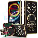 Coque - Xiaomi - Redmi A3 - Stötsäker - Flytande Silikon - 3D Astronautstöd Svart