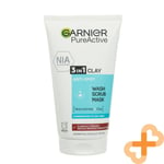 GARNIER Pure Active 3IN1 Clay Face Skin Scrub Wash 150 Purifying Mask