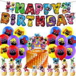 Leende Critters Födelsedagsfest dekorationer Cupcake Toppers Ballonger för barn