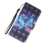 Flip Case for Samsung Galaxy S10E/S10lite, Wallet Case with Card Slots, Business Cover with Magnetic Seal, Book Style Phone Case for Samsung Galaxy S10E/S10lite (Blue Butterfly)