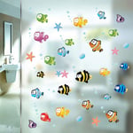 Big Bargain Store Bathroom Window Kids Nursery Wall Decals Mural Decor Ocean Sea Baby Bubble Fishes Wall Stickers 45×60CM