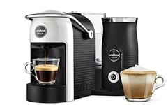 Lavazza, A Modo Mio Jolie & Milk Coffee Machine, Coffee Capsule Machine with Integrated Milk Frother and Removable Grid, Compatible with A Modo Mio Coffee Pods, 1250 W, 220–240 V, 50–60 Hz, White