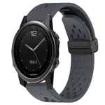 Garmin Fenix 5S Silikon Klockarmband med Magnetlås - Grå