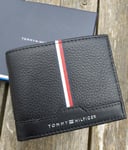 NEW Genuine TOMMY HILFIGER Black LEATHER Cards & Notes WALLET in Box