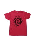 Star Craft 2 Zerg Vintage Logo T-Shirt, Cardinal Red Small Cotton T-Shirt