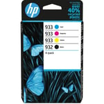 Genuine New HP932BK &  HP933CMY Ink Cartridges 6ZC71AE For HP Printers