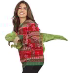 3D Jultomte Plysch Fancy Damtröja Jultröja Julgåva Fula Jultröja Tyrannosaurus L