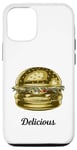Coque pour iPhone 12/12 Pro Burger doré drôle Délicieux Lover Food Burger