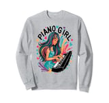 Piano Girl. Electronic Mini Keyboard Sweatshirt