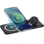 Celly Trådlös Laddare 2 in 1 Foldable Wireless Charger 15W MagSafe