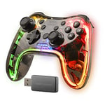 MARSGAMING Mars Gaming MGP-24, Manette de Jeu sans Fil 2.4GPRO, Neon RGB, Dual Haptic Vibration, Joysticks analogiques, Contôleur pour PC, PS3, PS4, XBOX360, Raspberry Pi, Mac, Android