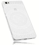 mumbi Coque de protection pour Huawei P8 Lite (2015) TPU gel silicone blanc Motif Mandala Griffonnage