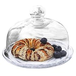 Pastry storage tray Living Room Fruit Plate, With Glass Cover Freshness Cheese Dome Cake Stand Transparent Dessert Display Tray Dried fruit tasting plate (Color : Gray, Size : 8 inches)