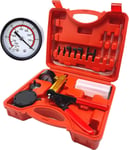 DHA Auto Brake Bleeding Kit, Hand-Held Vacuum Pump Pressure Tester Gauge Red