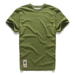 Qier Men'S T Shirts Basic Cotton Tee,Classic Casual Solid Color Black Crew Tops,Olive