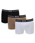 Boss Mens Hugo 3 Pack Stretch Cotton Boxer Trunks in Multi colour - Multicolour - Size Large