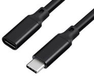 USB-C 3.2 Gen.2 forlængerkabel - 5A/100W - Sort - 3 m