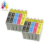 10 Ink Cartridges (set + Bk) For Epson Workforce Wf-2520nf Wf-2630wf Wf-2750dwf