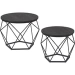 Runda soffbord i metall - Svart industriell design