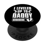 I Leveled Up To Daddy Fête des Pères Meilleur Gaming Dad New Papa PopSockets PopGrip Interchangeable