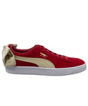 Puma Suede Bow Varsity Red Gold Leather Low Lace Up Trainers - Womens Leather (archived) - Size UK 3.5