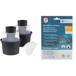 BIOGENTS Lot de 2 Pièges A Larves Extérieurs Anti Moustiques & Moustiques Tigres & Recharge 2 Mois |Attractif Piège Extérieur Anti-Moustiques & Moustiques Tigre BG-MOSQUITAIRE