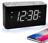 Radio - Réveil, Réveil Bluetooth, Grand écran LED, Radio FM, Double Alarme, Port de Charge USB, Veilleuse, Gradateurs Automatiques et Manuels, Sieste, Minuterie de Sommeil iTOMA CKS507