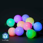 SmartLife Julbelysning | Festljus | Wi-Fi | RGB | 10 LED's | 9.00 m | Android / IOS | Glödlampediameter: 50 mm
