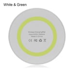 Qi Wireless Charger Phone Charging Pad Ultra Slim White&green
