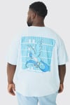 Men's Plus Pokemon Articuno License Printed T-Shirt In White - Blue - Xxxl, Blue
