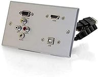 Cables 2 Go 3.5mm RapidRun Double Gang Integrated VGA USB Wall Plate