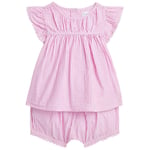 Ralph Lauren Randigt Set Med Blus Och Underbyxor Rosa | Rosa | 12 months